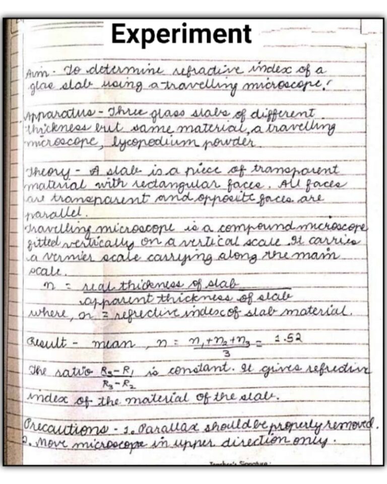 Class 12 Physics Practical File | Section B Experiment 6 | Download pdf ...