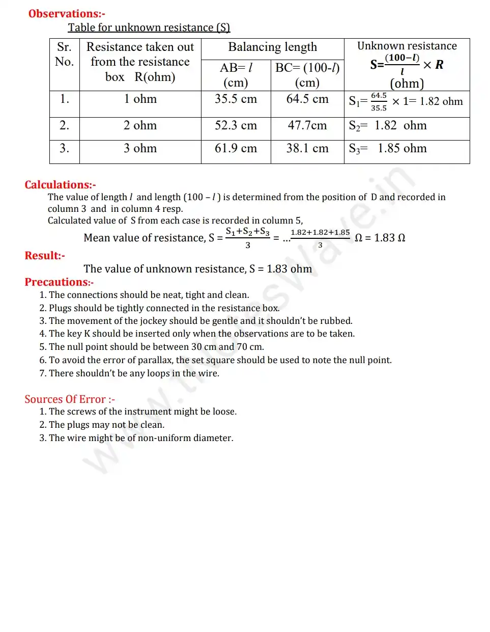 class 11 physics experiment 6